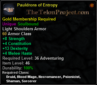 In-game tooltip for Pauldrons of Entropy