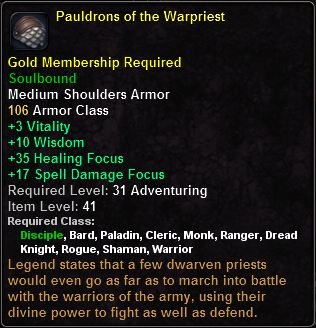 In-game tooltip for Pauldrons of the Warpriest