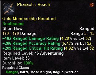 In-game tooltip for Pharaoh's Reach