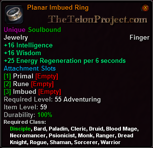 In-game tooltip for Planar Imbued Ring Int