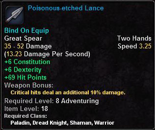 In-game tooltip for poisonous etchedlance