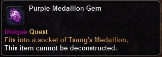 In-game tooltip for Purple Medallion Gem
