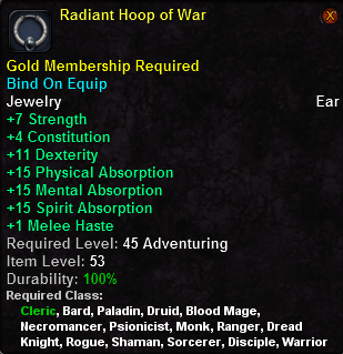 In-game tooltip for Radiant Hoop of War