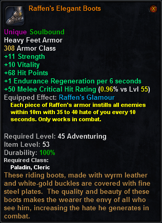 In-game tooltip for Raffen s_Elegant_Boots