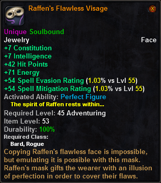 In-game tooltip for Raffen s_Flawless_Visage