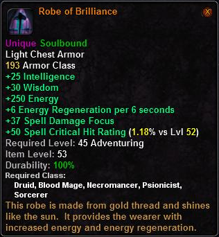 In-game tooltip for Robe_of_Brilliance