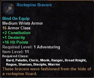 In-game tooltip for Rockspine Bracers