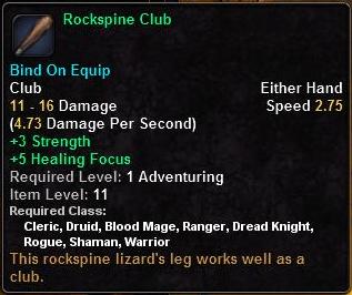 In-game tooltip for Rockspine Club