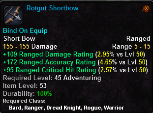 In-game tooltip for Rotgut Shortbow