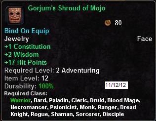In-game tooltip for RS Gorjums Shroud of Mojo GTB