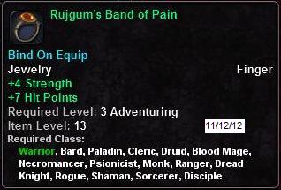 In-game tooltip for RS Rujgums Band of Pain RTC