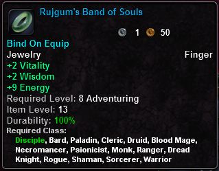 In-game tooltip for Rujgum's Band of Souls