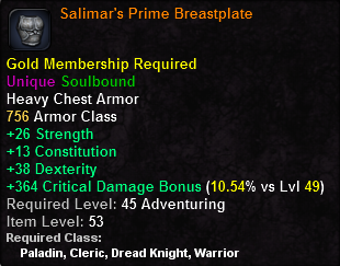 In-game tooltip for Salimar's Prime Breastplate