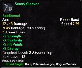 In-game tooltip for Sentry Cleaver