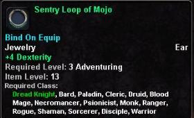 In-game tooltip for Sentry Loop of Mojo
