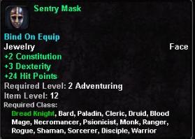 In-game tooltip for Sentry Mask