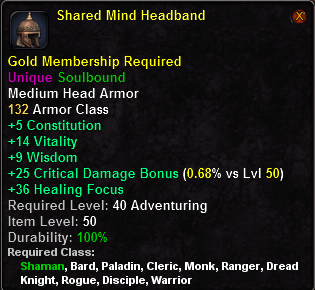 In-game tooltip for Shared Mind Headband