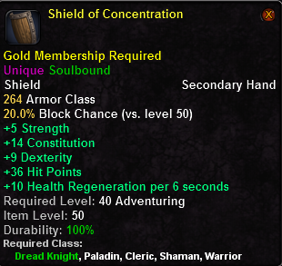 In-game tooltip for Shield of Concentration