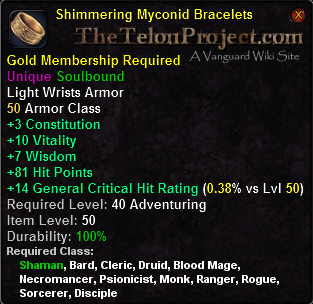 In-game tooltip for Shimmering Myconid Bracelets