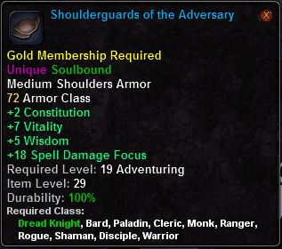 In-game tooltip for Shoulderguards of the Adversary