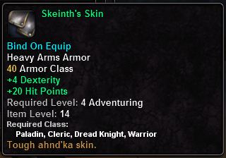 In-game tooltip for Skeinth's Skin