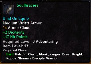 In-game tooltip for Soulbracers