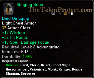 In-game tooltip for Stinging Robe