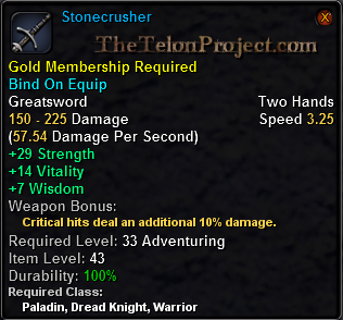 In-game tooltip for Stonecrusher