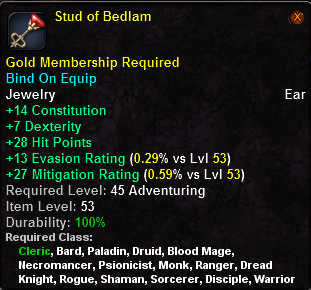 In-game tooltip for Stud of Bedlam