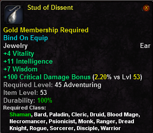 In-game tooltip for Stud of Dissent