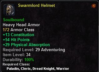 In-game tooltip for Swarmlord Helmet