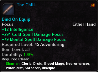 In-game tooltip for The Chill