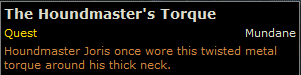 In-game tooltip for The Houndmaster's Torque