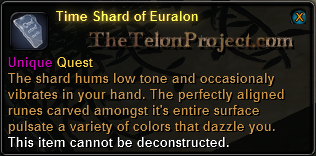 In-game tooltip for Time Shard of Euralon