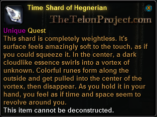 In-game tooltip for Time Shard of Hegnerian