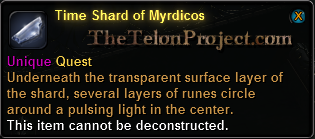 In-game tooltip for Time Shard of Myrdicos