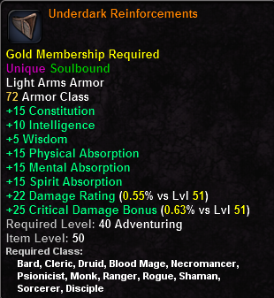 In-game tooltip for Underdark Reinforcements