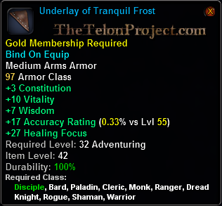 In-game tooltip for Underlay of Tranquil Frost