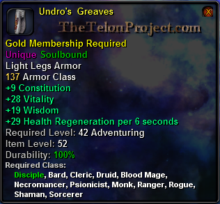 In-game tooltip for Undro s Greaves