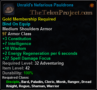 In-game tooltip for Unrald's Nefarious Pauldrons