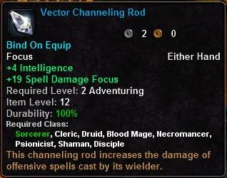 In-game tooltip for Vector Channeling Rod