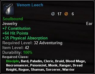 In-game tooltip for Venom Leech