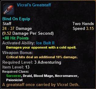 In-game tooltip for Vicrals Greatstaff