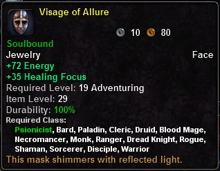 In-game tooltip for Visage Of Allure