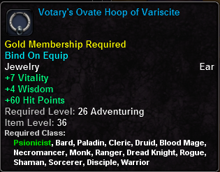 In-game tooltip for Votary's Ovate Hoop of Variscite