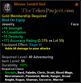 In-game tooltip for Woven Tendril Veil