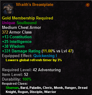 In-game tooltip for Wraith s Breastplate