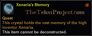 In-game tooltip for Xenaria's Memory