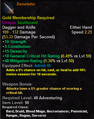 In-game tooltip for Xeneletto