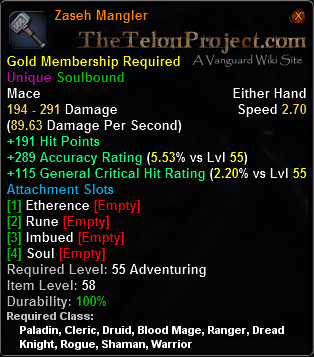 In-game tooltip for Zaseh Mangler
